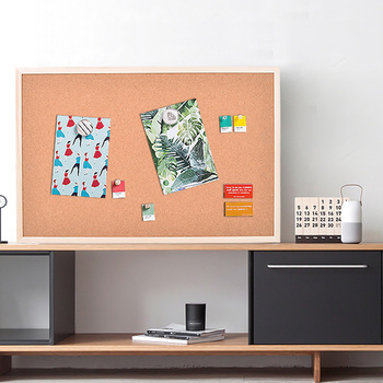 Wooden Bulletin Cork Board Memo Photos Letter Message Display Board Corkboard for Home Office School Restaurants Room Decoration
